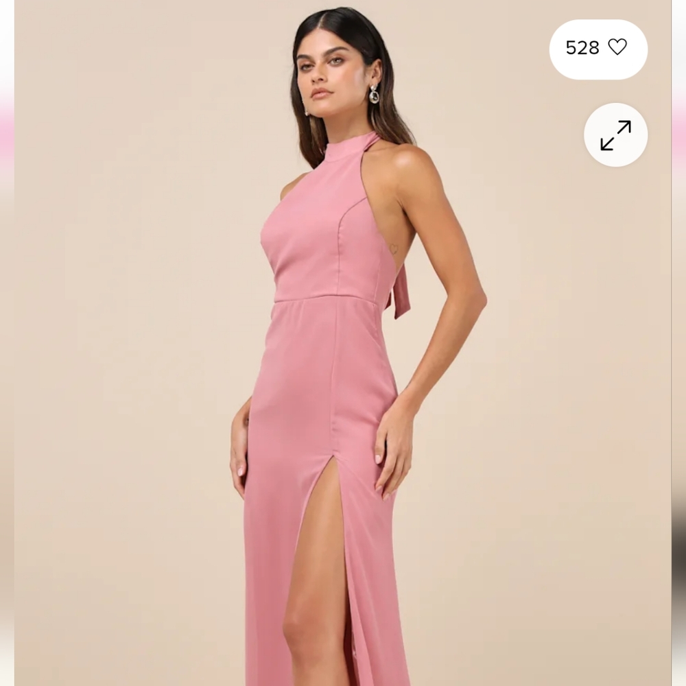 Dusty Rose Halter Maxi Dress